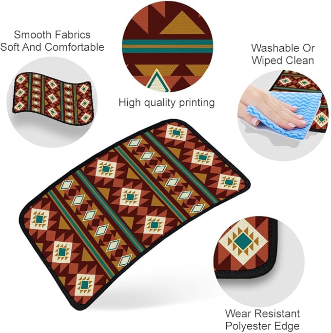 1pc Center Console Armrest Cover Pad 12.6x7.5 inch Indian Decorative Pattern Neoprene Car Armrest Cushion Waterproof Armrests Seat Box Cover Protector for Universal Cars Vehicles SUVs