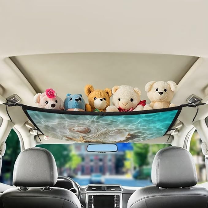 Starfish Shells Car Roof Storage Bag Car Organizer for Car Seat All Car Storage Organizer One-Size-Fits Car Travel Accessories