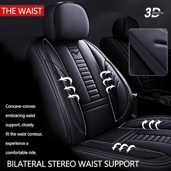 for Toyota CHR Seat Covers 2018-2026, Full Coverage Customized Car Seat Covers, Premium Leather Waterproof Stain-Resistant Easy to Install (Luxury 5 Seats, Black)