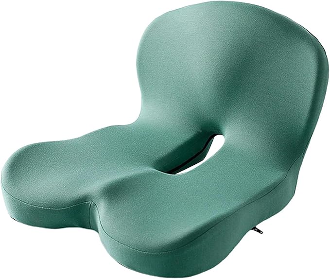 Car Seat Cushion for Long Driving, Ergonomic Memory Foam Seat Cushion, Car Seat Cushion for Back Pain and Lumbar Support Non Slip and Easy Clean for Driving Gaming Chair and Travel A Green