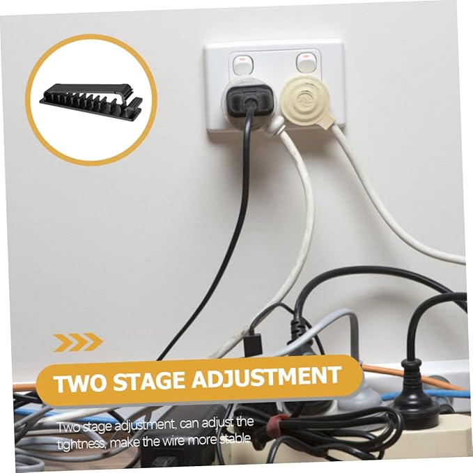 DOITOOL 4pcs Adjustable Self-Adhesive Cable Organizer for Efficient Office Car for Charging Cords USB