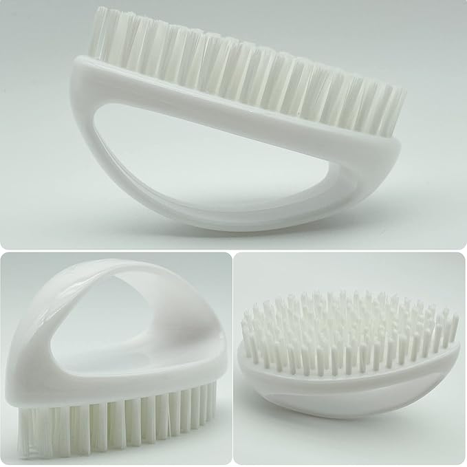 GKETN Hand and Nail Brush for Cleaning Fingernails Fingers Nylon Firm Stiff Bristles Heavy Duty Scrub Clean Brushes for Mechanics Gardeners, White, 1PC