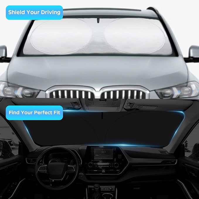 INSAUTO for 2019-2023 2024 2025 BMW 3 Series Car Windshield Sun Shade Sunshade for 2022-2025 B&W 3 Series 330i M340i Sun Protector Front Window Windshield Cover Fit 3-Series 3 Series Accessories