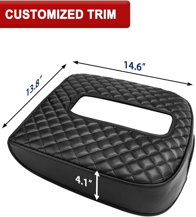 KBH Center Console Armrest Cover for 2007-2014 Chevy Silverado & Tahoe & Avalanche & Suburban, GMC Sierra & Yukon, Vinyl Leather, Floor Console Bucket Seat, Black