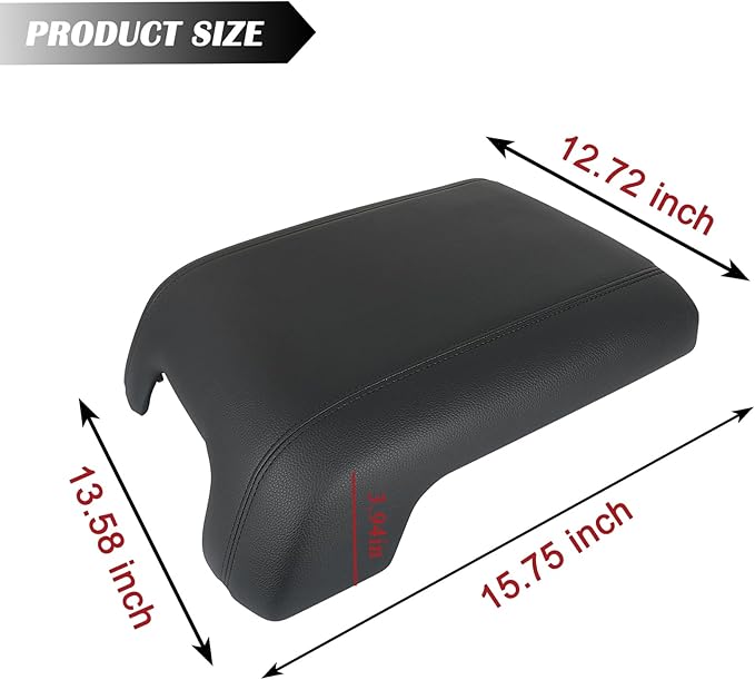 TQPONLY Center Console Armrest Leather Lid Cover,Fits 2011-2016 Ford Super Duty F250 F350 F450 F550 Replaces 925-005 BC3Z-2806024-AA
