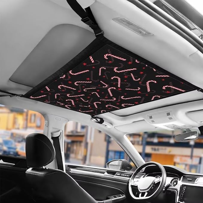 Candy Canes Car Roof Storage Bag Hanging Car Storage Bag Premium Car Seat Organizer Inner Car Accessories Compatible with Most Vehicles