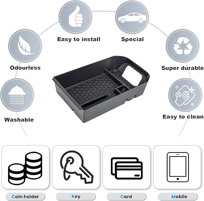 4PCS Center Console Organizer Compatible with 2019-2025 Toyota RAV4 Driver's Drawer Box Insert Secondary Storage Box, Dash Storage Tray Accessories(Not for New 10.5'' Multimedia Display)