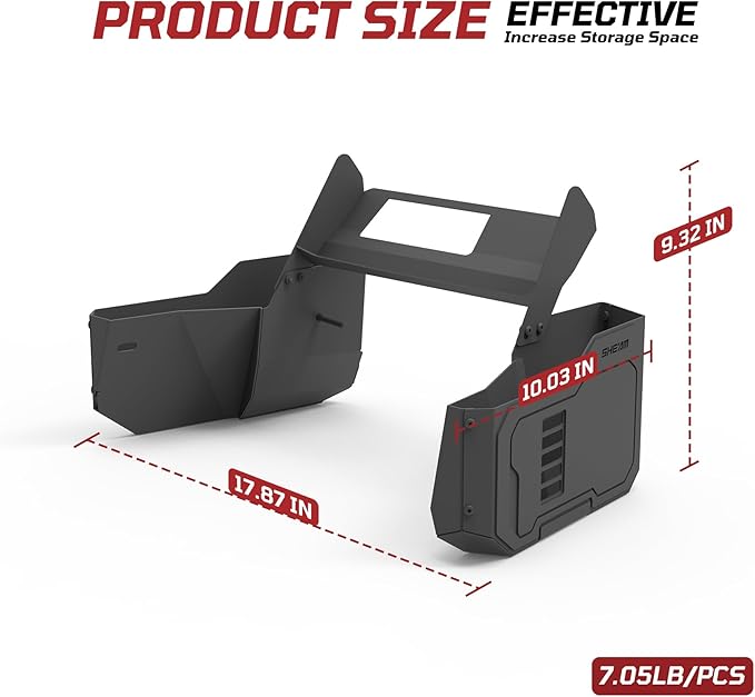 Metal Gear Shift Organizer Tray Compatible with Jeep Wrangler JL/JLU & Gladiator JT 2018-2025, Center Console Shifter Side Tray Storage Box Interior Accessories (Not for JK/JKU)