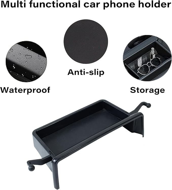 Car Phone Holder for Toyota Sienna 2021-2024 Accessories Apply to 9 Inch Touch Screen 15W Fast Wireless Charger Screen Fixed Clip Cell Phone Mount with Dashboard Storage Tray