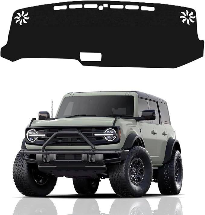 Dash Cover Compatible with Ford Bronco 2021 2022 2023 2024 2025 Accessories Custom Dashboard Cover Carpet Mat Non-Slip
