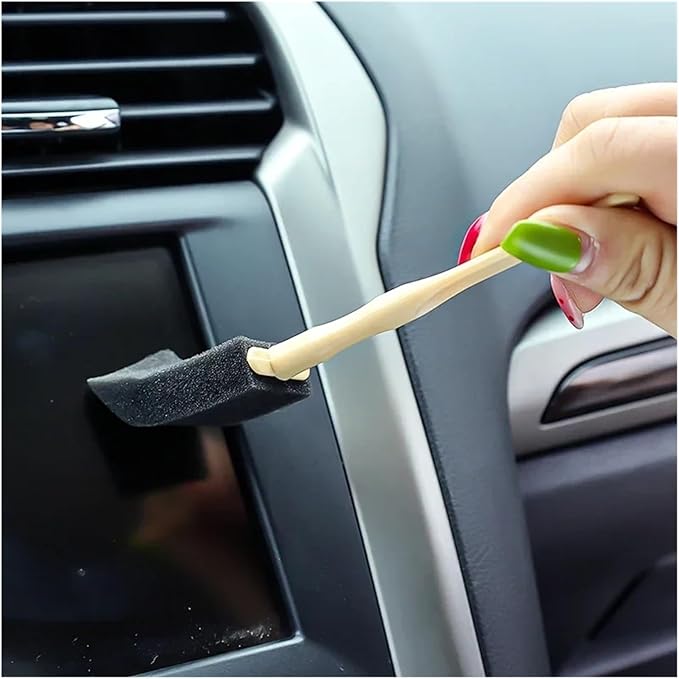 Car Air Conditioner Vent Cleaner Brush – Compact Detailing Tool for Cars, Homes, and Offices – Sponge Head, Sturdy Handle(10pcs)