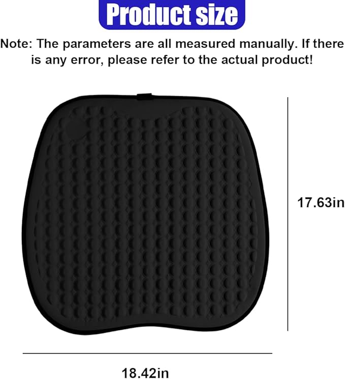 Cooling Gel Car Seat Cushion, Ice Silk Non-Slip Car Front Seat Cushion Pads, Thin Breathable Seats Protector Pad, Universal Auto Interior Seats Cooler Accessories for Long Driving (Black)