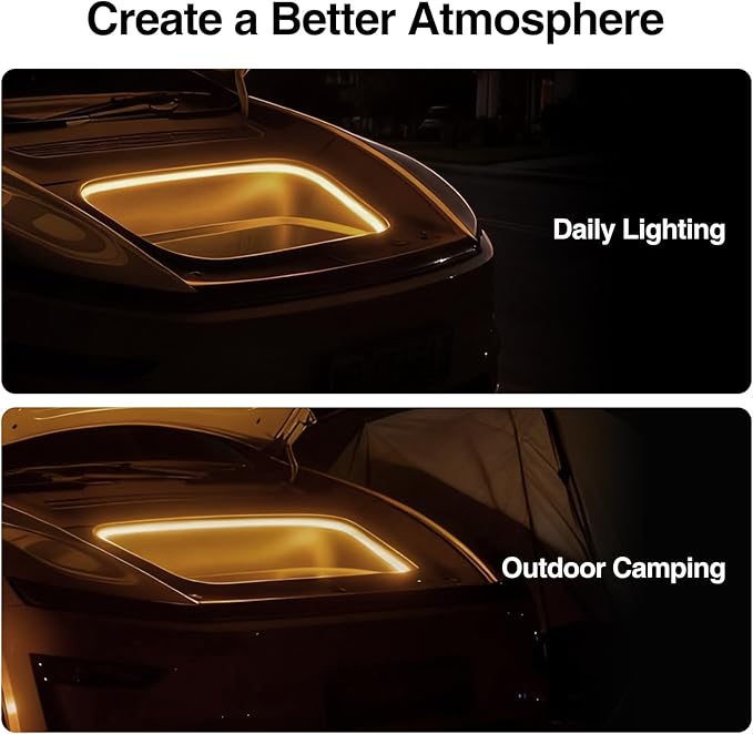 Frunk LED Light Strip for Tesla Model Y Juniper 2020-2026,Tesla Front Trunk Flexible Silicone Waterproof Interior Lighting Bar Accessories Intelligent Ambient Lights