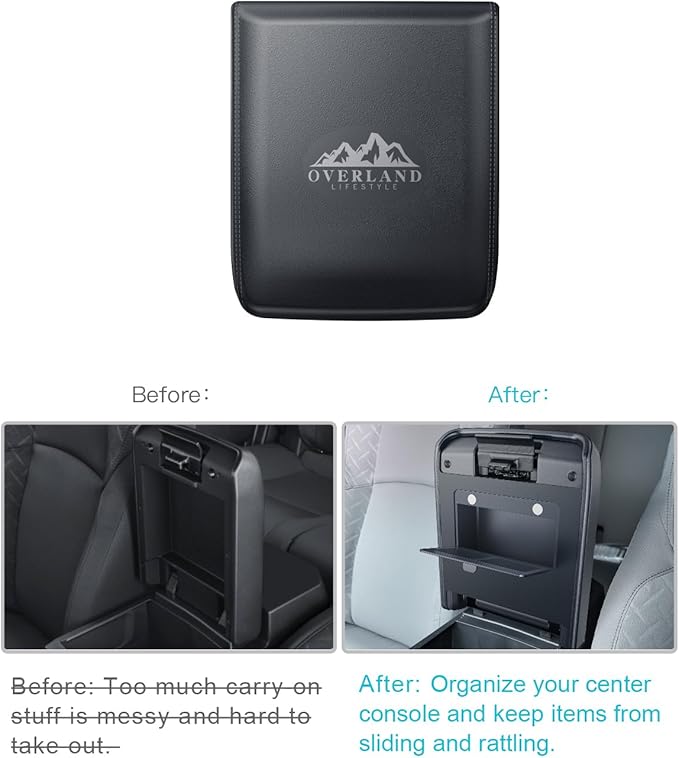 CDEFG for 2025 2026 Toyota 4Runner Center Console Cover with Hidden Storage for 2025 2026 Toyota 4Runner Accessories Armrest Cover 2025 2026 4Runner Middle Console Pad with Magnets Secret Box