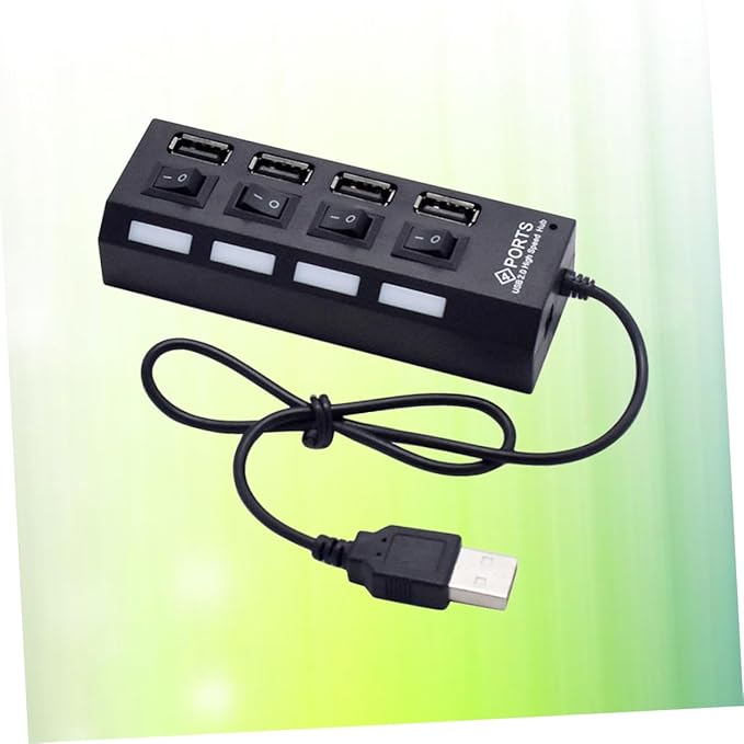 HOMSFOU 2pcs 4 4-Port USB Hub Laptop USB Port Expander Splitter for Keyboard Mouse Webcam Mp3 Player Etc