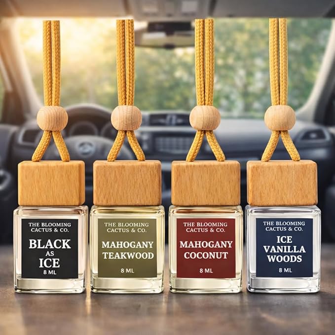 4 Pack Air fresheners | Long lasting car air fresheners, Hand-made in USA | Small room diffuser | Small Business Woman Owned. (Fresh & Earthy Mix SQ)