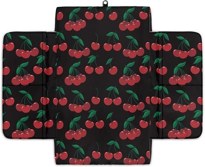 Wanyint Cherry Black Car Center Console Cover Universal Armrest Box Protector Scratch Resistant Wear-Resistant Arm Rest Cover Pad with Pockets Storage Bag Vehicle Accessories
