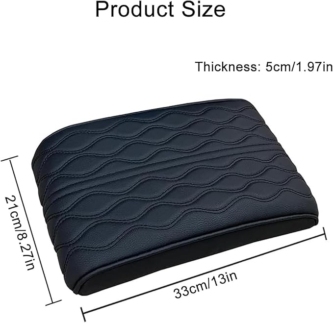 Car Center Console Cover for Ford Edge Sport 2011-2014, Universal Memory Foam Leather Comfortable Soft Armrest Box Pad Cushion Protector Accessories Easy to Clean,Black