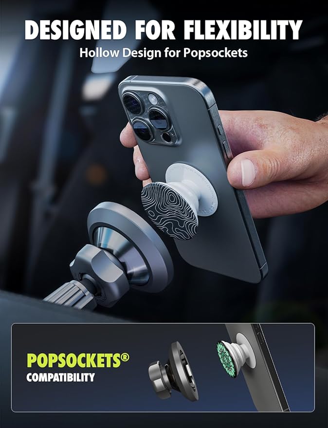 Bracketron MagAlign Pro MagSafe Car Mount Vent & Dash - Magnetic Phone Holder for Car Vent, Air Vent Phone Mount with 360° Rotation, One-Handed Operation for All Phones