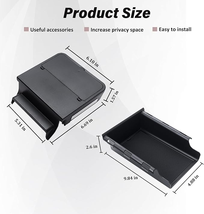 JKCOVER Front Under Seat Tray and Armrest Hidden Box Storage Organizer Compatible with Jeep Wrangler JL/JLU 2018-2023 2024 2025 2026 and Jeep Gladiator JT Truck 2020-2026 Accessories （Patented Design）