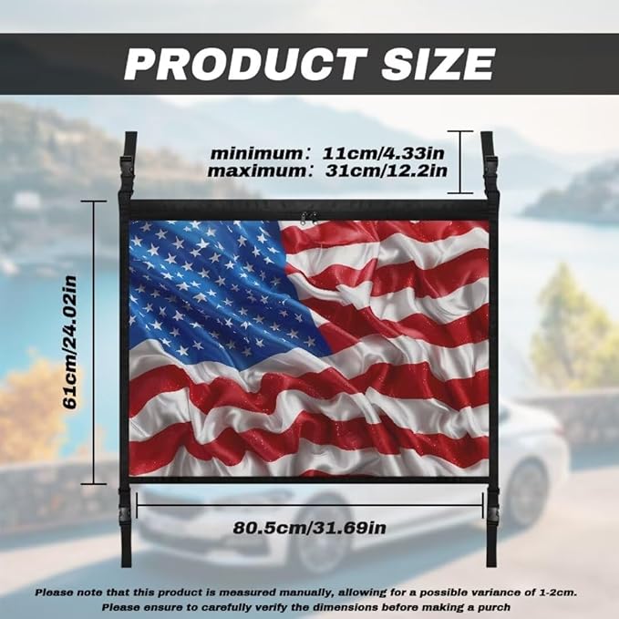 Car Roof Storage Bag USA Flag Print Auto Seat Storage Hanging Bag Multi-Purpose Car Bag Storage Box Organizer Pouch Pocket One-Size-Fits Tidy Pouch Pocket Storage for Small Items