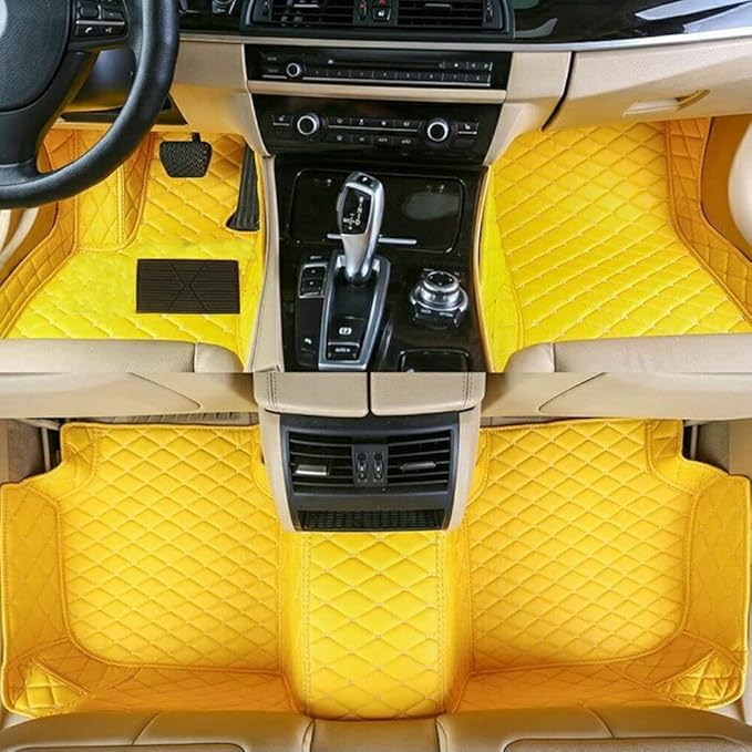 Custom Making Car Floor Mats Compatible with Audi BMW Mercedes-Benz Toyota Lexus Honda Infiniti Nissan Hyundai Kia All Models 2005-2026 (Yellow)