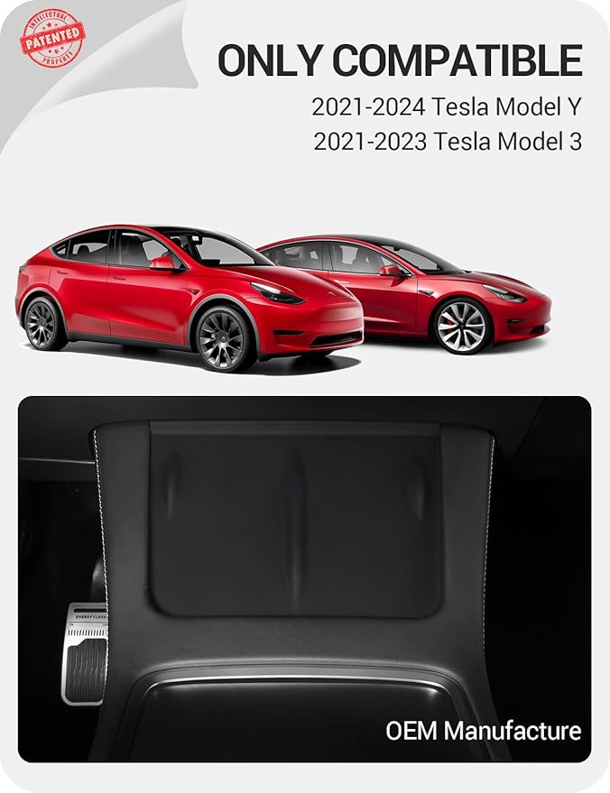 BASENOR Upgrade Tesla Model Y Model 3 Center Console Wireless Charger Mat Silicone Cover Wireless Charging Phone Pad for 2021-2024 Model Y 2021-2023 Model 3 Interior Accessories