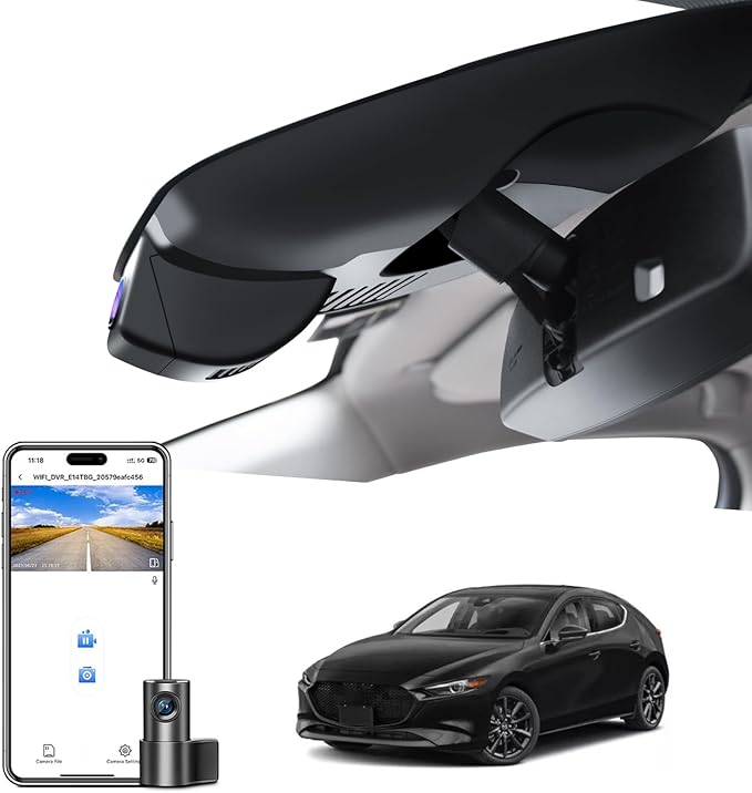 Mangoal Front 4K & Rear 1080p Dash Cam Custom fit for Mazda 3 2019 2020 2021 2022 2023(Model A), UHD 2160P Video, Free App & WiFi, 128GB Card