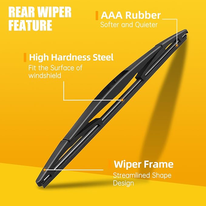 MIKKUPPA 24"+18"+12" Windshield Wiper Blades Replacement for 2005-2015 Nissan Xterra, Front & Rear Wiper Blades, Durable Stable Quiet All Season (Pack of 3)