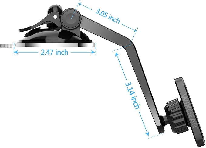 WixGear Magantic Mount, Universal Dashboard Curved Magnetic Phone Car Mount Holder for Cell Phones and Mini Tablets with Fast Swift-snap Technology, Magnetic Cell Phone Mount