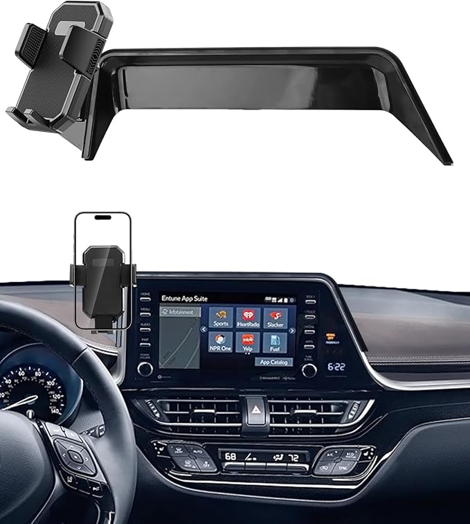 PZK Car Phone Mount for Toyota C-HR CHR 2019 2020 2021 2022 LE/XLE/Limited/Nightshade Accessories 8-inch Screen 360° Rotation Smart Phone Cradles Auto Lock Phone Holder Hands Free Not Affect Vent