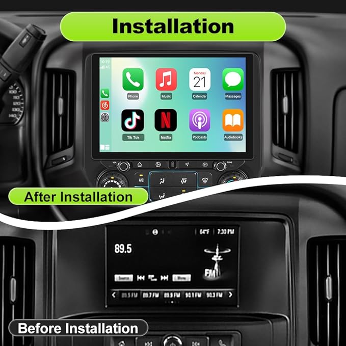 11.5 inch IPS Touchscreen Car Radio for Chevrolet Chevy Silverado GMC Sierra 2014-2018 (4GB RAM+64GB ROM), Android 13 Stereo with Wireless CarPlay Android Auto BT GPS SWC Backup Camera