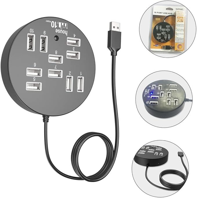 Holibanna USB Hub Ports Splitter Compact USB Data Dock Station for Laptop Multi USB Port Expander for Travel and Business Use High Speed Transmission Design