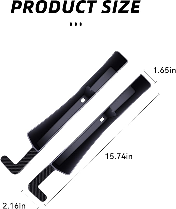 2PCS Car Seat Gap Filler, Anti-Drop Vehicle Console Crevice Blocker with 2 Storage Areas, Seat Side Seam Organizer Plug from Droping, Universal Automotive Interior Accessories(Black)