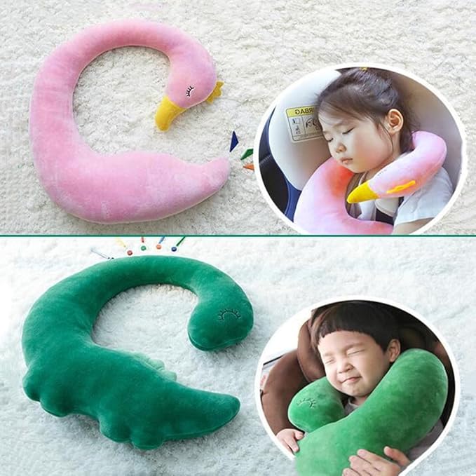 Car Travel Pillow for Kids Car Seat Pillow Cute Cartoon Travel Pillow Cushion Breathable Head and Body Support Pillow for Sleeping Travel Neck Rest Car Seat Pillow Long Journey&Road Trip