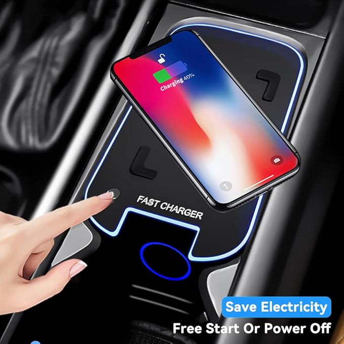 Car Wireless Charger Mount fit for Volvo XC90,XC60,S90L,V90 2017-2023, QC 3.0 Fast Charging Compatible with iPhone Xs,XR,X,8, fit for Samsung S9,S9,S8,S7,Note 8,Wireless Charging Devices
