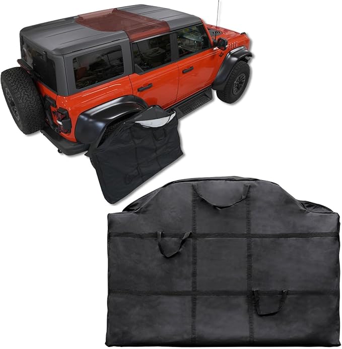 Hard Top Storage Bag for Ford Bronco 2026 2025 2024 2023 2022 2021 4 Door, Roof Middle Panel Over Second Row Seat for Bronco, Multi-Layer, Off-Road, Mid Panel