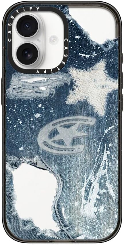 CASETiFY Impact iPhone 17 Case [Slim/Compatible with Magsafe / 8.2 ft. 4X Military Grade Drop Protection] - Denim - Clear Black