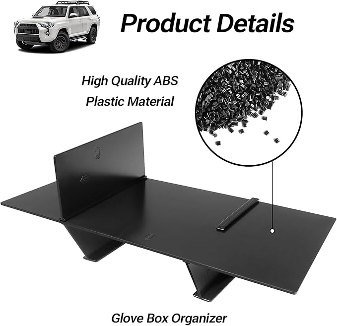 Hellet Glove Box Organizer Compatible with Toyota 2010-2020 2021 2022 2023 2024 4Runner Accessories Center Console Organizer Insert Compartment Tray