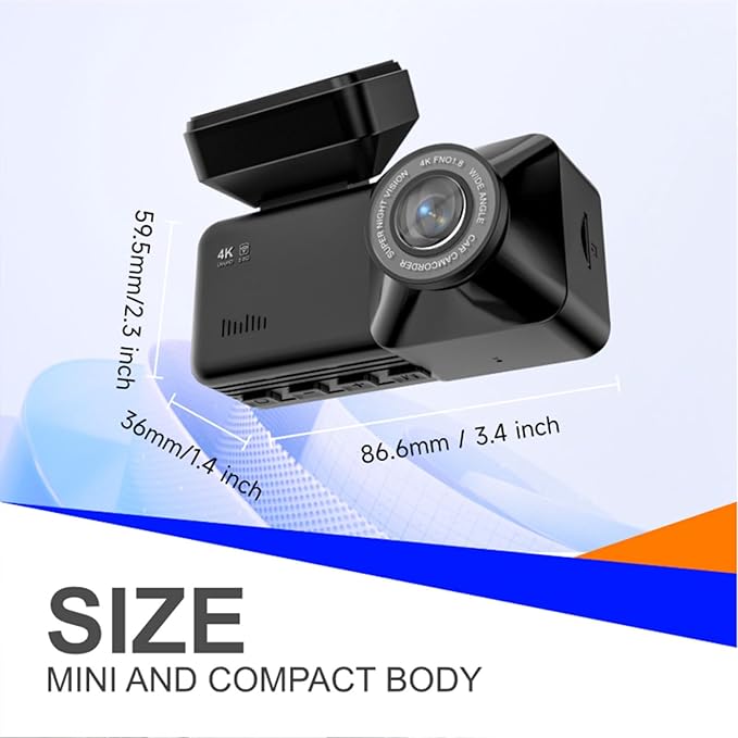 2026 New Osmo Dashcam Pro 3.0 4K Front and Rear Dash Cam, 4K + 1080P Dash Camera for Car with Night Vision (WiFi+GPS+128GB)