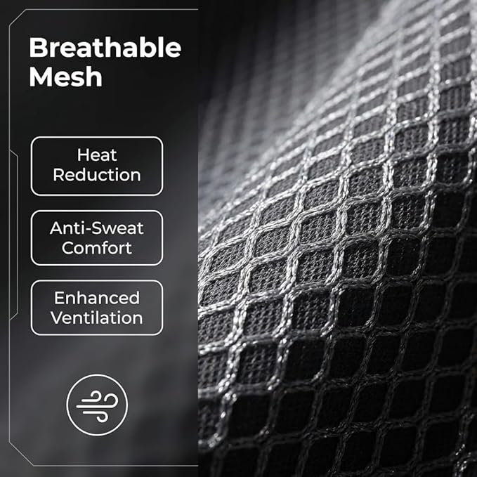 Beaded Car Seat Cover – Wooden Bead Massage Support with Breathable Cooling Mesh – Universal Fit for Sedan, SUV & Truck (1 Pack, Royal Black)