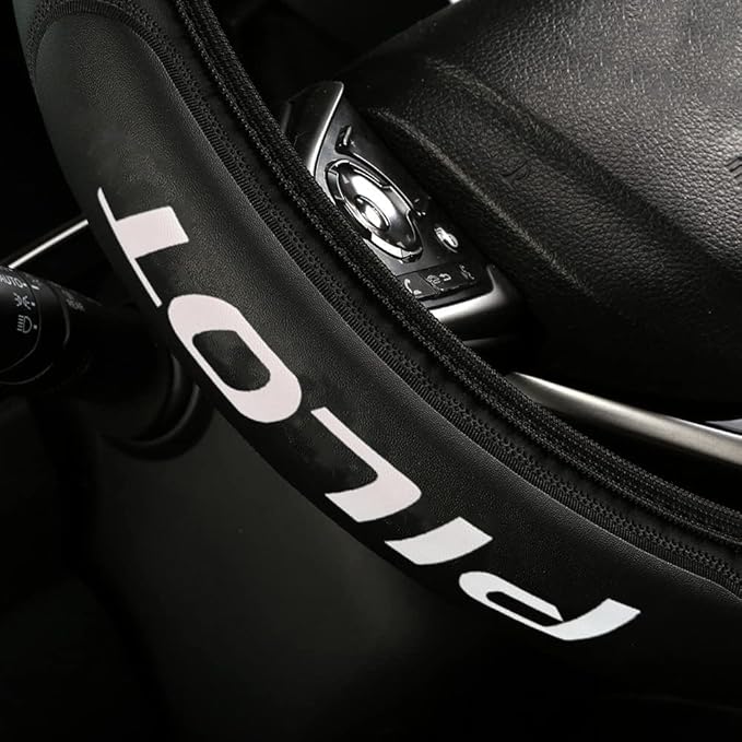 Leather Steering Wheel Cover Compatible with Pilot Car Universal Size