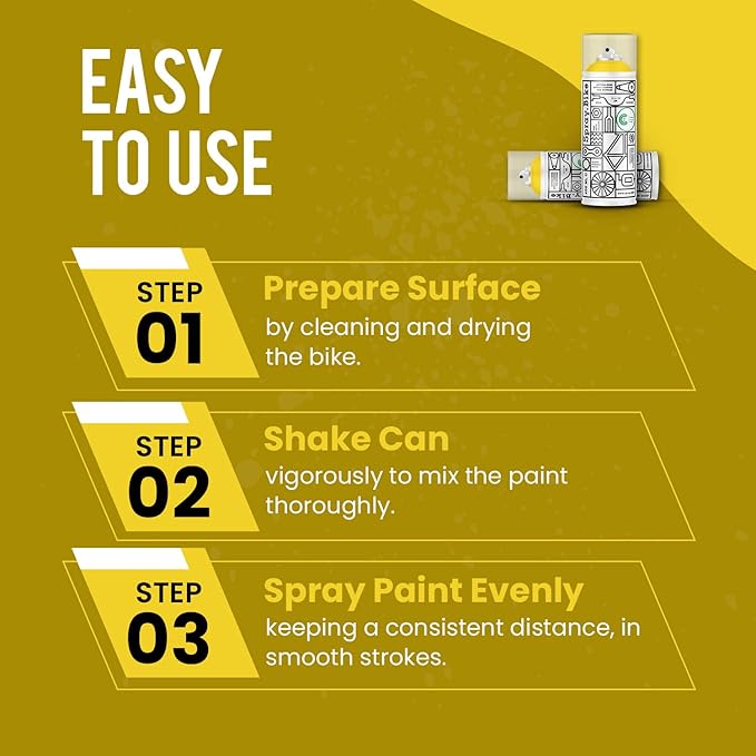 Spray.Bike Spray Paint | Designed Mainly for Bicycles | Multi-Use Acrylic Spray Paint for Metal, Plastic | High Coverage Bike Paint, 400ml, Chicago Yellow