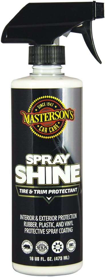 MASTERSON'S CAR CARE MCC_113_16 Spray Shine Tire & Trim Protectant - Ultra Gloss Coating for Rubber Plastic Vinyl - UV Solar Blockers Protectant Surfaces (16 oz.)