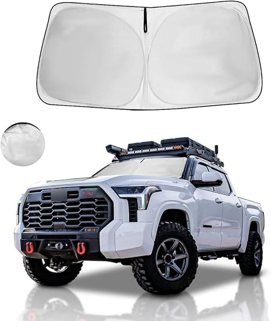 Custom Fit Toyota Tundra 2026-2022 Windshield Sun Shade, Front Window Sunshade for Tundra TRD Pro, Limited, SR5, Platinum, Foldable Sun Visor UV Protector Heat Shield Window Screen Cover Keep Car Cool