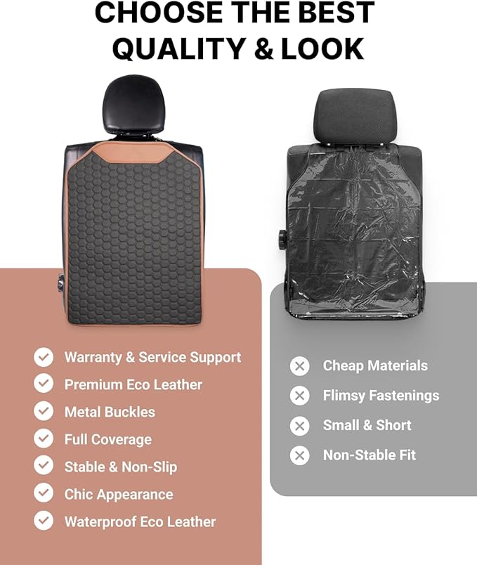 Owleys Set Seat Back Organizer & Car Seat Protector Hexy Waterproof & Non-Slip Protector for Child Car Cushion for Leather and Fabric Seats (Hexy Set 2)