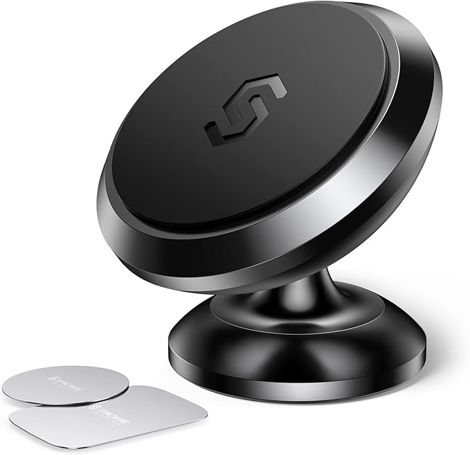 SYNCWIRE Magnetic Car Phone Holder for Dashboard, Cell Phone Car Kits, 360° Adjustable Magnet Cell Phone Mount Compatible with iPhone, Samsung, LG, GPS, Mini Tablet and More