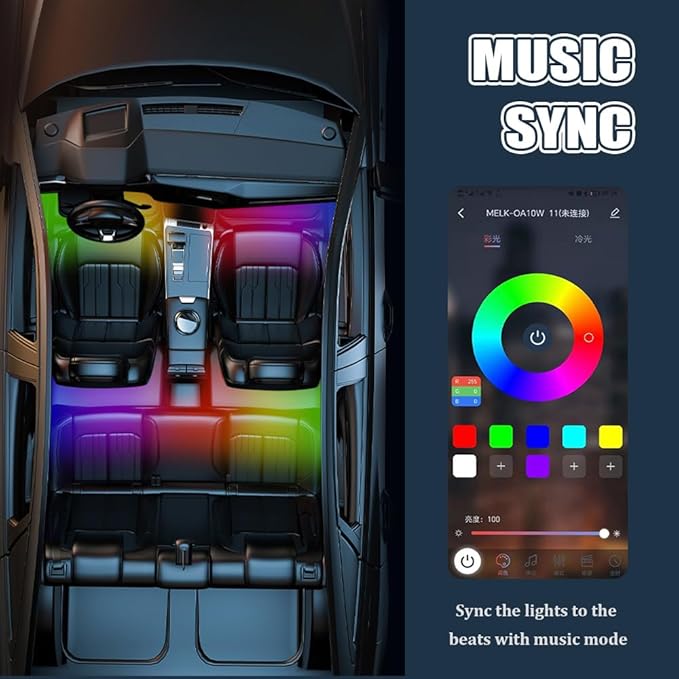 Smart Car LED Strip Lights, Led Lights for Car, 12V LED Lights Running Board Lights, Universal Multicolor LED Car Lights Kits Car Interior Accessories Fit for Truck Car SUV (USB)