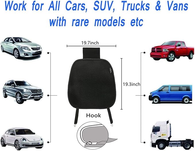 Big Ant Breathable Car Seat Cushion, 1PC Car Interior Seat Cover Cushion Pad Mat for Auto Supplies Home Office Chair (Black)