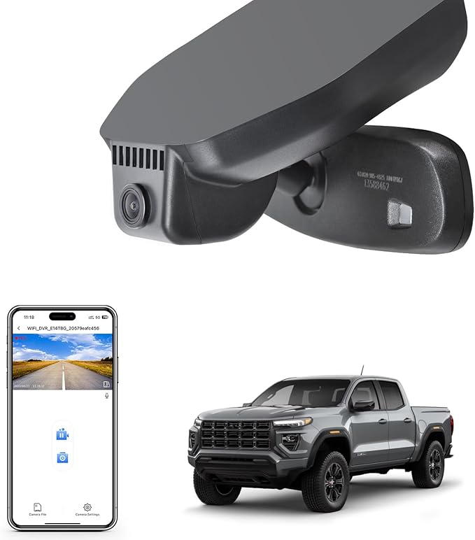 Mangoal 4K Dash Cam Custom fit for GMC Canyon 2023-2026 WD Elevation AT4 Denali(Model B), Integrated OEM Look, UHD 2160P Video, Built-in WiFi, Free App and 64GB Card